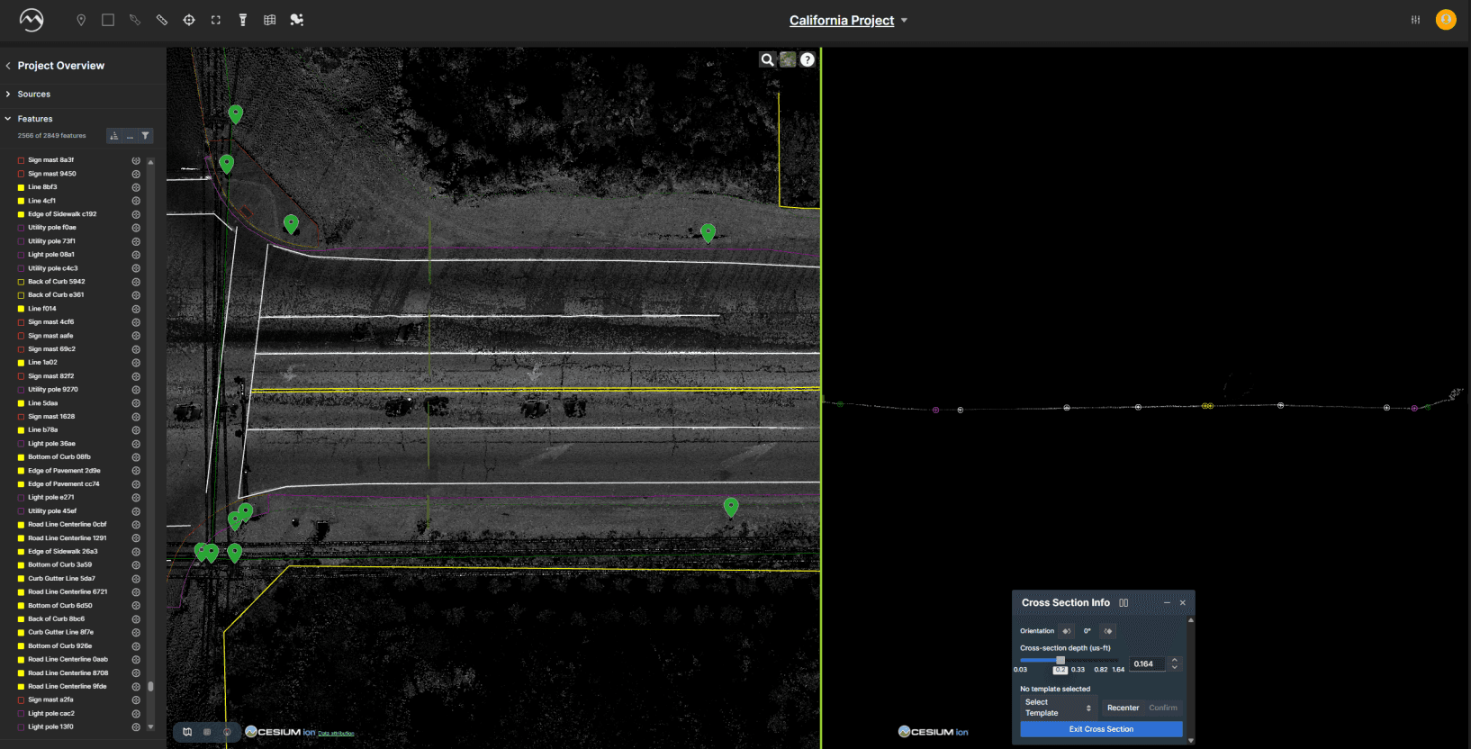 CROSS-SECTION TOOL IN DIGITAL SURVEYOR